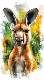 Kangaroo Wildlife Painting