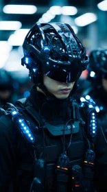 Futuristic Man in Gear - A Detailed Vision of Tomorrow