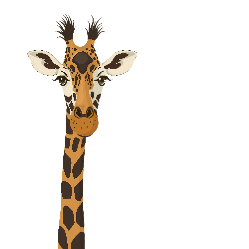 POD Design Giraffe Head Vector Illustration for Apparel and More