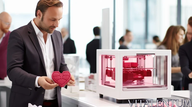 Luxurious 3D Printing Art: Valentine's Day Heart AI Image