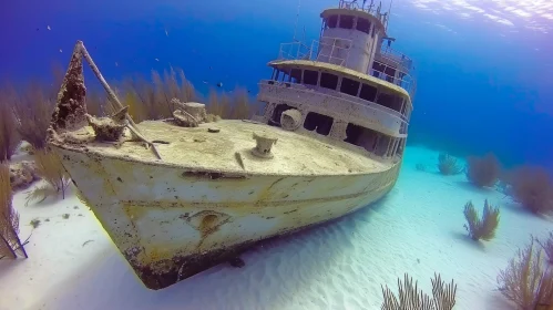 Shipwreck in Turquoise Waters: A Haunting Beauty