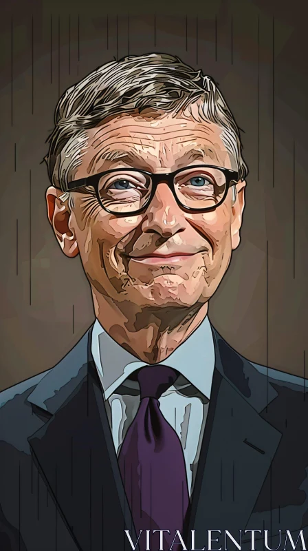 AI ART Bill Gates Illustration