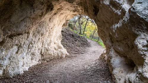 Scenic Forest Cave Pathway