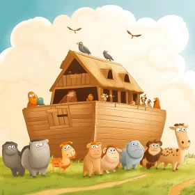 Whimsical Animal Ark Scene