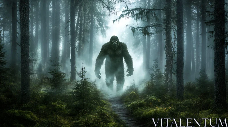 AI ART Shadows of the Forest: A Bigfoot Sighting