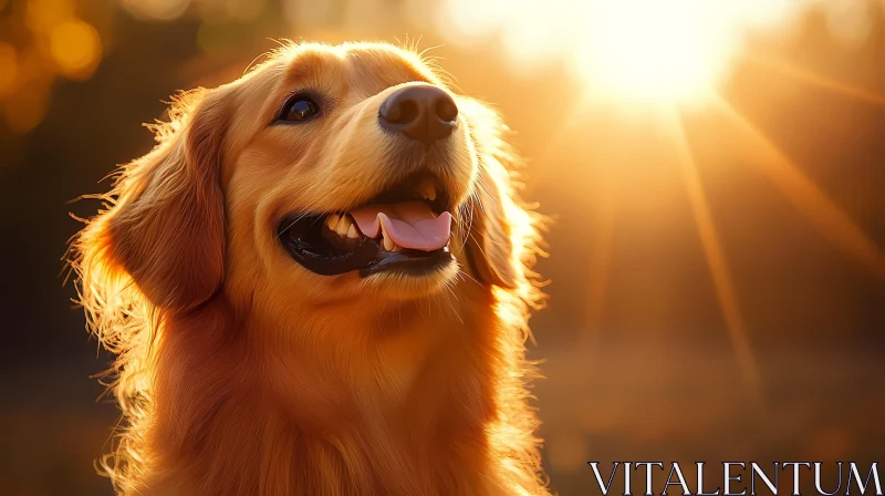 Golden Dog in Sunlight AI Image