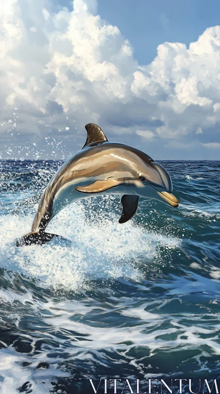 Dolphin Ocean Leap AI Image