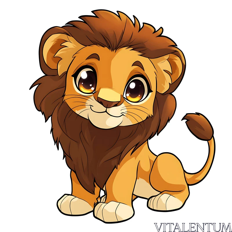 Cartoon Lion Cub Image AI Image