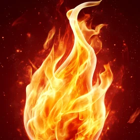 Vivid Flames in a Fiery Display
