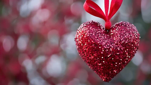 Sparkling Red Heart Decoration