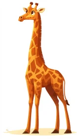 Playful Giraffe Cartoon Art