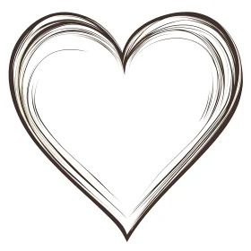 Stylized Heart Outline on White