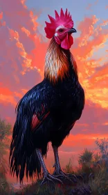 Rooster at Sunset