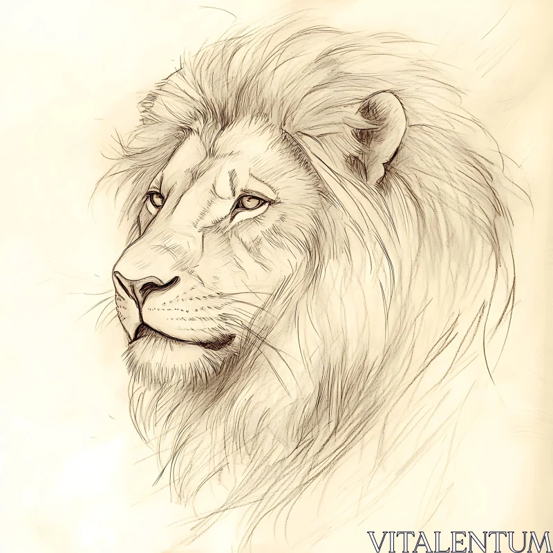 AI ART Pencil Drawing of Lion