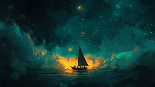 Night Voyage: A Starry Seascape