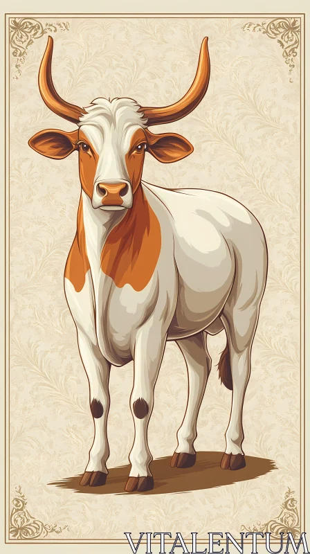 AI ART Artistic Cow with Intricate Design