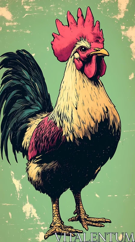 AI ART Vibrant Rooster Artwork