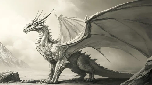 Monochrome Dragon Art