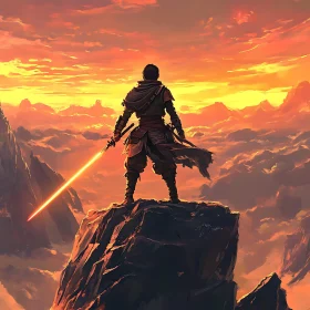 Mountain Peak Warrior Sunset