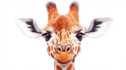 Detailed Giraffe Close-Up