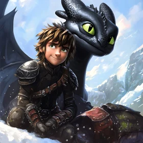 Dragon and Boy Cartoon