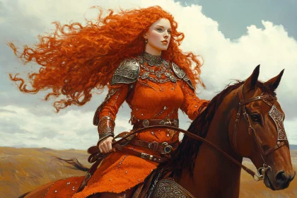 Red-Haired Rider in Armor