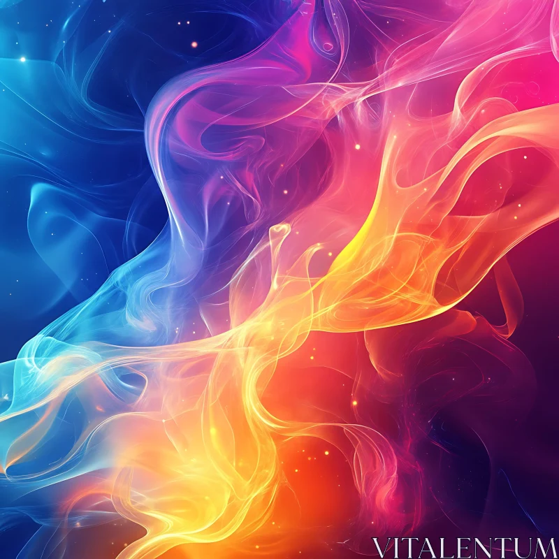 Colorful Swirling Smoke Abstract AI Image