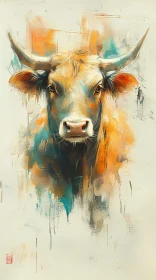 Colorful Bull Abstract Art