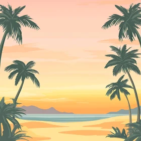 Tropical Beach at Sunset
