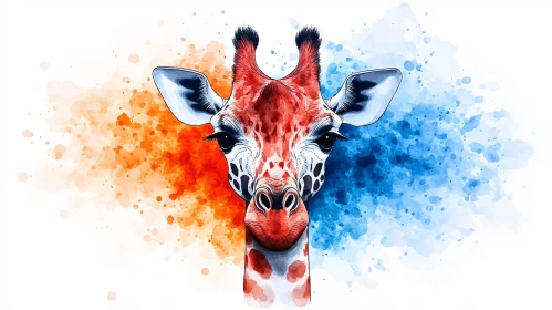 Colorful Giraffe Art