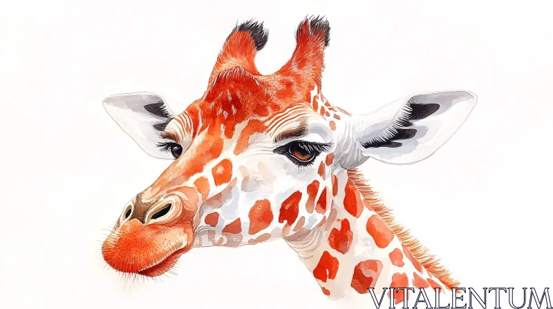 AI ART Giraffe Art in Watercolor Style