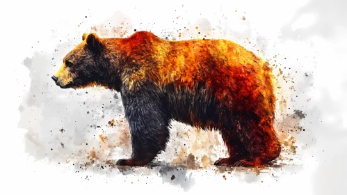 Majestic Bear Watercolor Painting