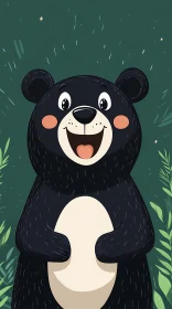 Smiling Cartoon Bear Illustration