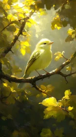 Golden Bird in Sunlight