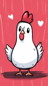 Charming Cartoon Chicken Artwork