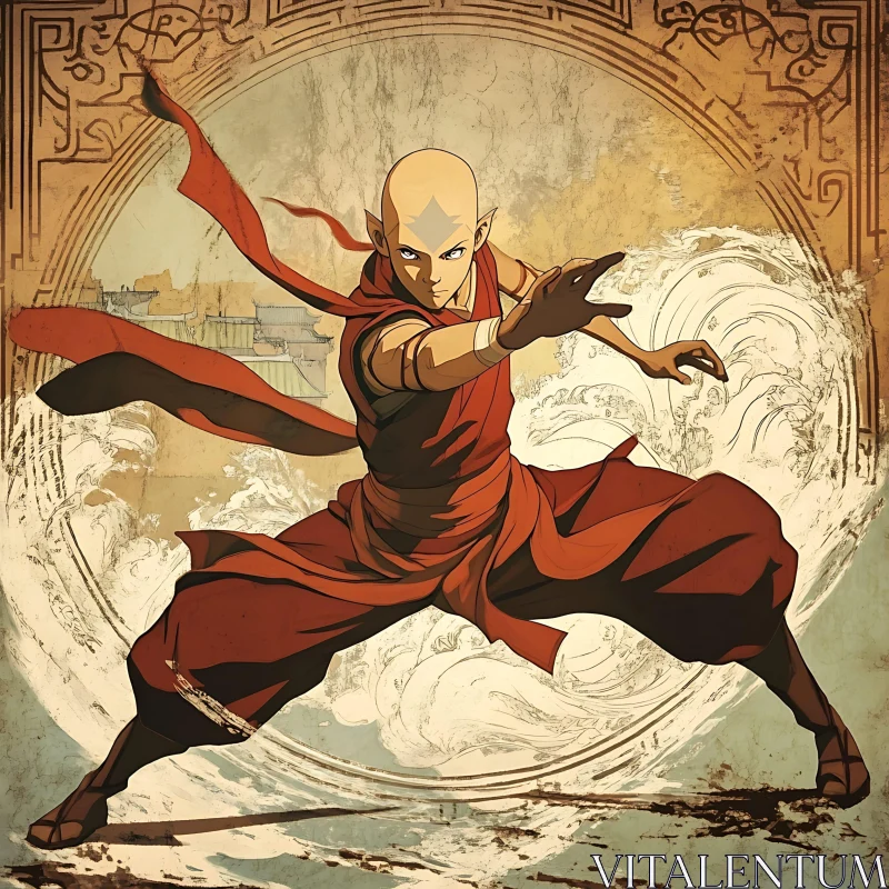 AI ART Aang: The Last Airbender Illustration