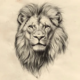 Lion Head Drawing