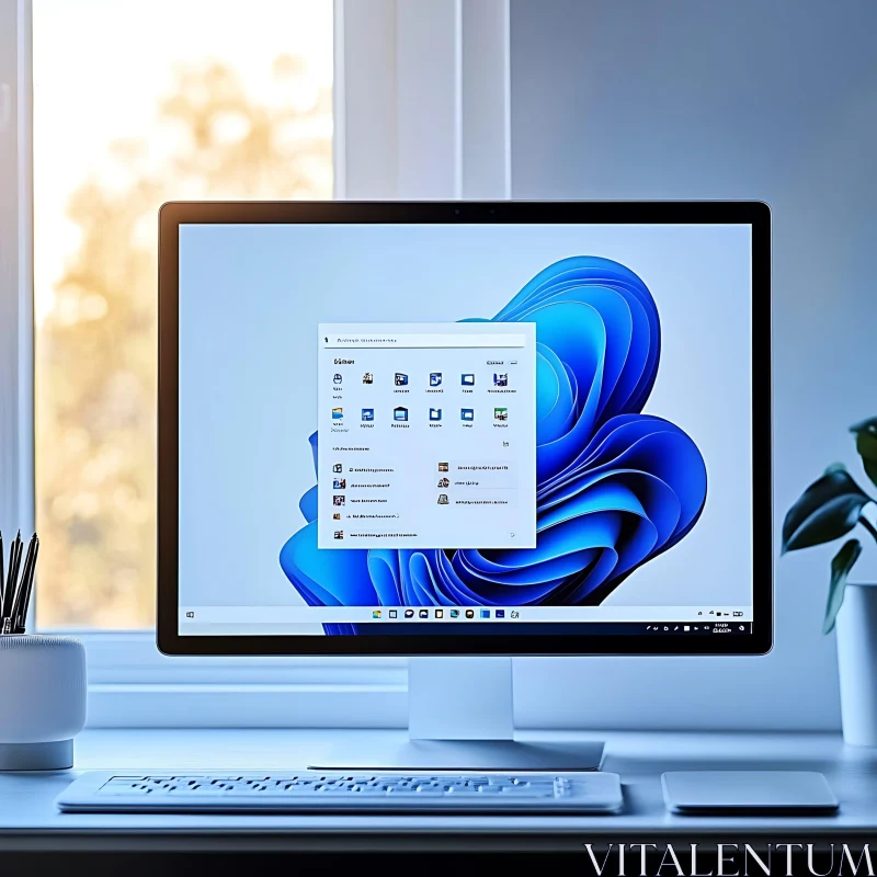 Sleek Desktop Computer in a Home Office