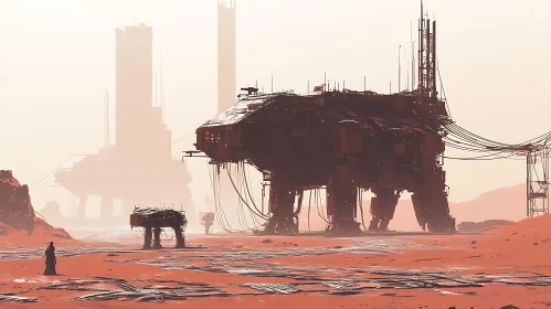 Rusty Walkers on Mars Sci-fi Scene