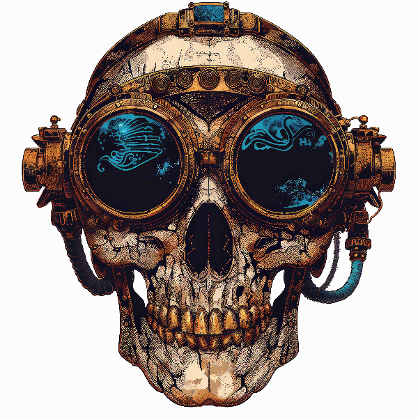 Mechanical Skull Steampunk Design