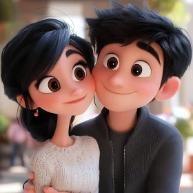 Anime Style Couple Portrait