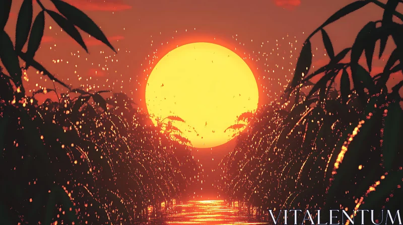Tranquil Sunset Reflection