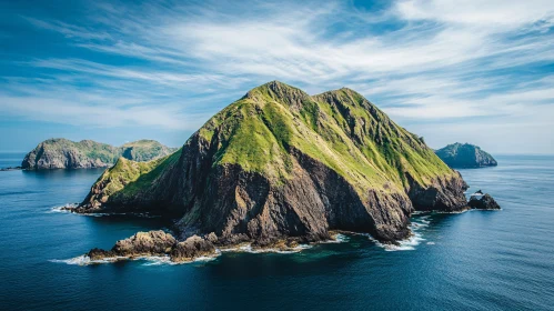 Breathtaking Oceanic Island with Green Cliffs