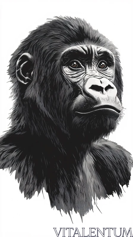 Detailed Gorilla Artwork AI Image