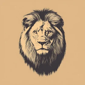 Lion Head Illustration