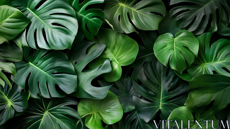 Tropical Green Leaf Pattern