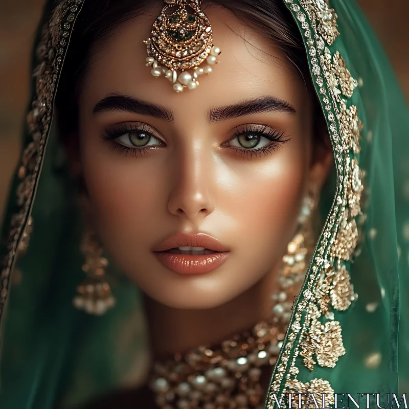 Portrait of Woman with Green Eyes