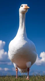 Graceful Goose Under Blue Skies