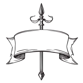 Monochrome Heraldic Banner Sketch