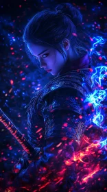 Female Warrior in Ethereal Light